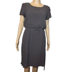 Talbots Dress Midi Geometric Vintage New Black White Womens Size 6P
